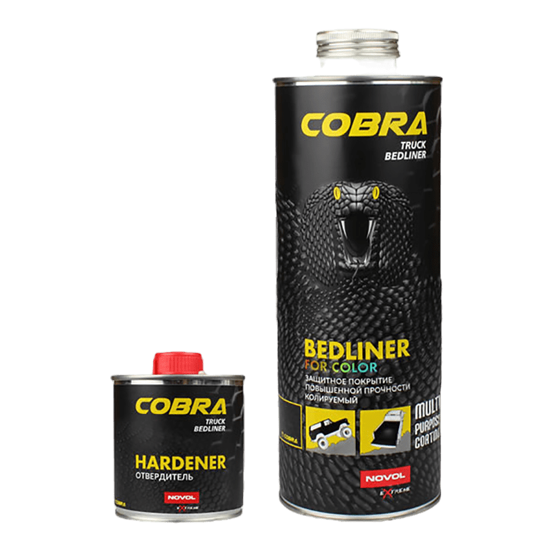 90364 Защитное покрытие повышенной прочности, COBRA Truck Bedliner, колеруемое, Новол, уп. 0,6л+0,2л