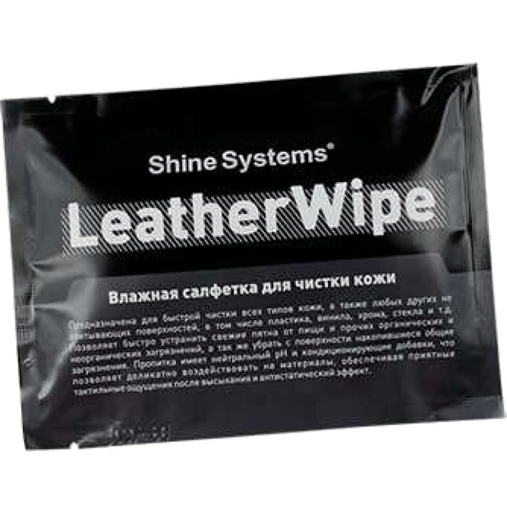SS750 Shine Systems LeatherWipe - влажная салфетка для чистки кожи, 1 шт