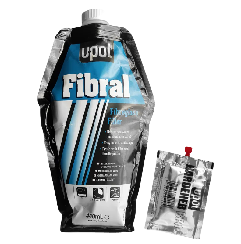 FIB/BL Шпатлевка со стекловолоном U-POL FIBRAL GLASSFIBRE 1л