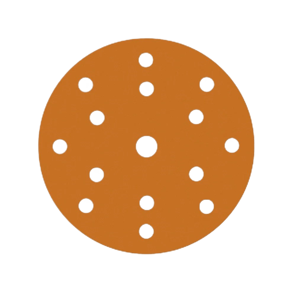 518.150.150.15 Диск шлифовальный на бумажной основе Sandwox 518 Orange Ceramic 15 отверстий 150 мм Р150