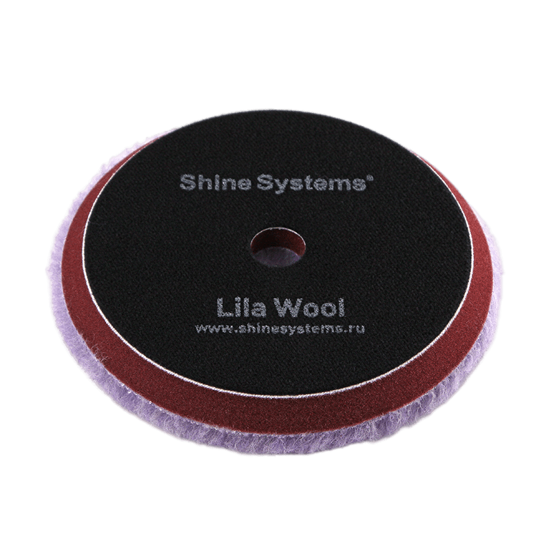 SS567 Shine Systems Lila Wool Pad - полировальный круг из лилового меха, 130 мм