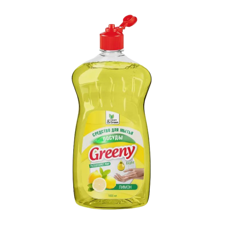 CG8133 Clean&Green Средство для мытья посуды Greeny Light Лимон 1000мл