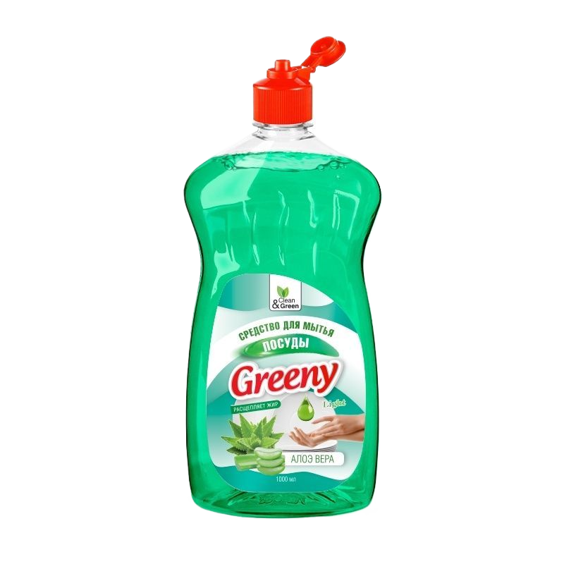 CG8156 Clean&Green Средство для мытья посуды Greeny Light Алоэ Вера 1000мл
