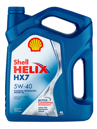 SHELL масло моторное Helix HX7 SN/CF A3/B4 SAE 5W40 полусинтетическое 4л