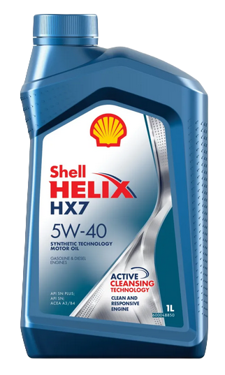 SHELL масло моторное Helix HX7 SN/CF A3/B4 SAE 5W40 полусинтетическое 1л