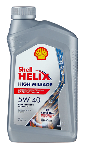 SHELL масло моторное Helix High Mileage 5W40 синтетическое 1л