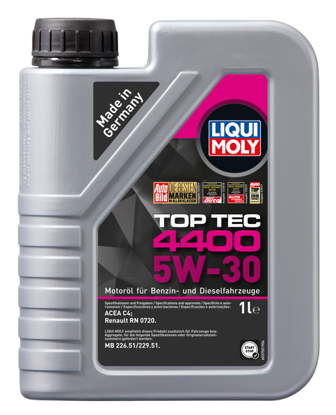 Liqui Moly 2319/3750 масло моторное Top Tec 4400 5w30 C4 специально для Renault HC-синтетическое 1л