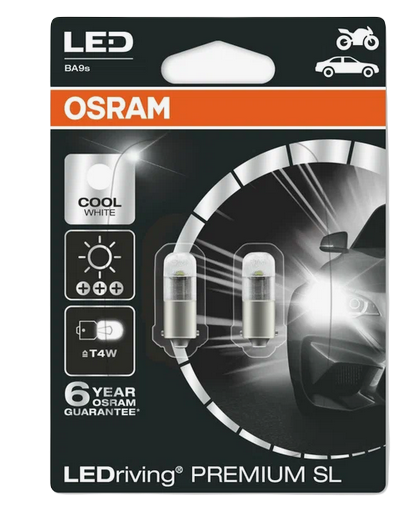 Автолампа 12V T4W (BA9s) Ledriving Cool White 6000K (блистер, 2шт) OSRAM (О-3850CW-2бл