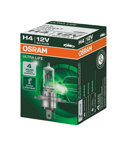 Автолампа 12V Н4 (60/55) Р43t-38 ULTRA LIFE OSRAM (О-64193ULT)