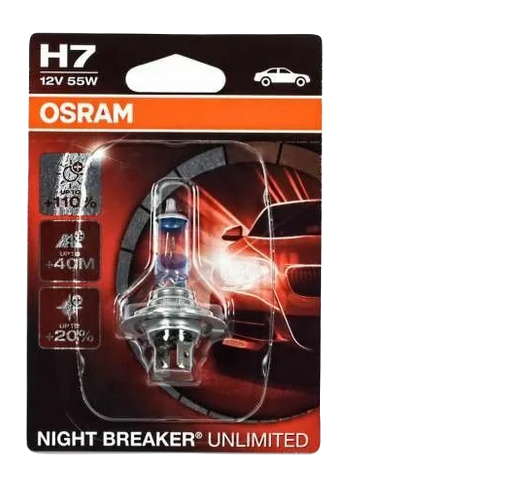 Автолампа 12V Н7 (55) РХ26d+110% NIGHT BREAKER UNLIMITED (блистер) OSRAM (О-64210NBUбл)