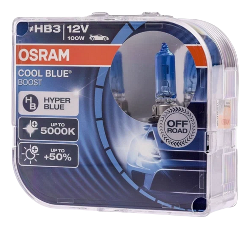 Автолампа 12V HB3/9005 (100) P20d+50% COOL BLUE BOOST 5000K (евробокс, 2шт) OSRAM (O-69005CBB2(EURO