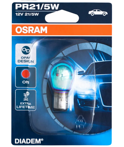 Автолампа 12V PR21/5W (BAW15d) DIADEM RED (блистер) OSRAM (О-7538LDRбл)