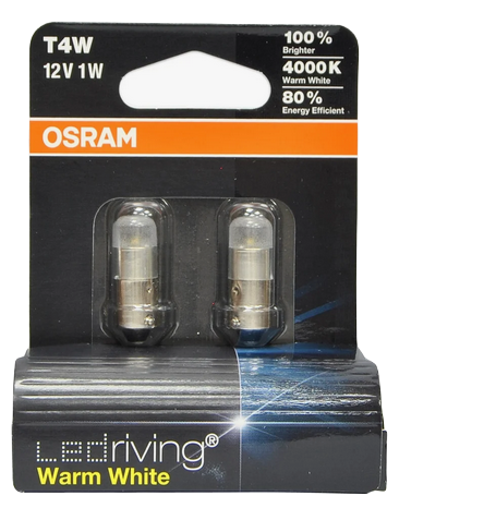 Автолампа 12V T4W (BA9s) Ledriving Warm White 4000K (блистер, 2шт) OSRAM (О-3850WW-2бл)