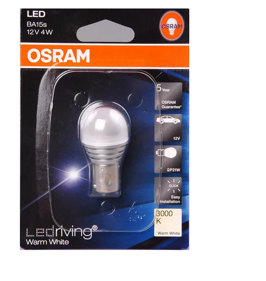 Автолампа 12V 4W (BA15S) WARM WHITE 3000K (блистер)  OSRAM (O-7556WWбл)