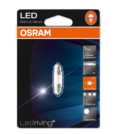 Автолампа C5W (SV8.5/8) 35мм LEDRIVING COOL WHITE 6000K (блистер) OSRAM (O-6498 CWбл)