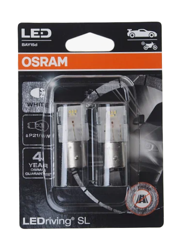 Автолампа 12V P21/5W (BAY15d) LED (блистер, 2шт) 6000K OSRAM (O-7528DWP-2бл)