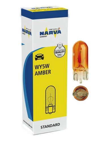 Автолампа 12V WY5W (W2.1*9.5d) YELLOW NARVA (N-17169)