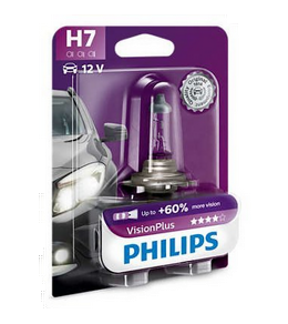 Автолампы 12V Н7 (55) РХ26d+50% Vision Plus блистер PHILIPS/5 (P-12972 VPбл)