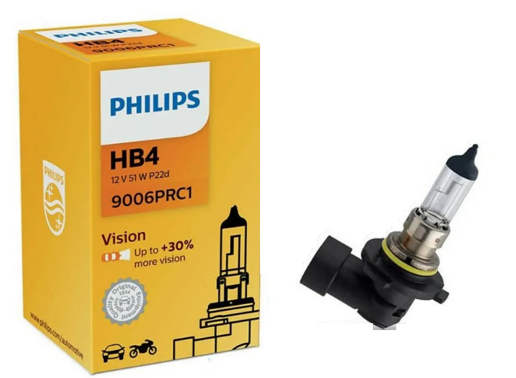 Автолампа 12V HB4/9006 (55) P22d+30% Premium PHILIPS (P-9006PR)