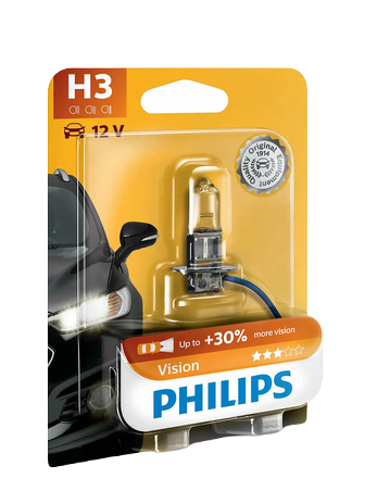 Автолампа 12V H3 (55) PK22s+30% PREMIUM (блистер) PHILIPS (P-12336PRбл)