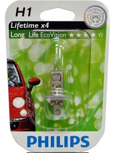 Автолампа 12V Н1 (55) Р14.5s ECO VISION (блистер) 12V PHILIPS (P-12258ECOбл)