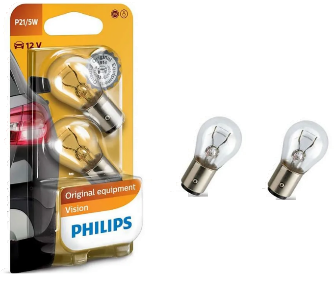 Автолампа 12V P21/5W (BAY15d) (блистер, 2шт) PHILIPS (P-12499-2бл)