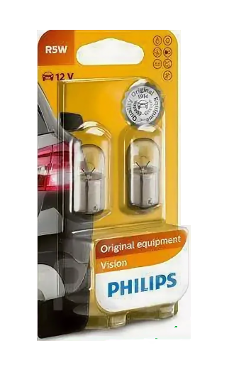 Автолампа 12V R5W (BA15s) (блистер, 2шт) PHILIPS (P-12821-2бл)