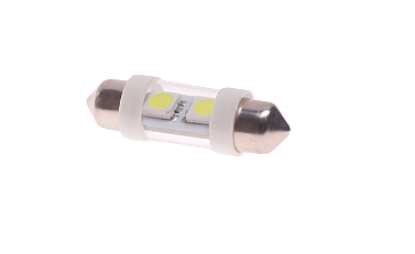 Автолампа 12V C15W (SV8.5/8) 39мм 2 SMD св/д Super Bright желтый Megapower (M-50431Y)