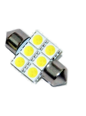 Автолампа 12V C5W SV8.5 31 мм - SMD5050 6Led 1,44Вт Св/д Зеленый DLED