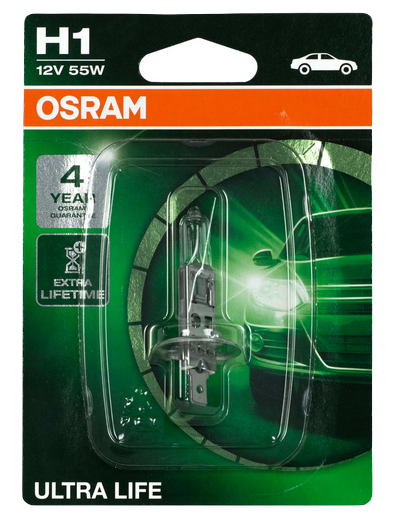 Автолампа 12V Н1 (55) Р14.5s ULTRA LIFE (блистер) OSRAM (О-64150 ULTбл)
