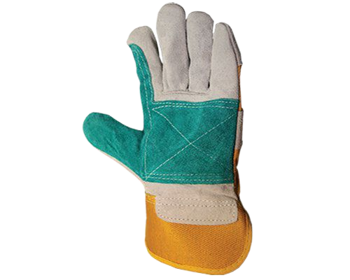 JK700/XL Перчатки JETA Safety комбинированные: кожаные с хлопковой подкладкой и усиленным наладонником, цвет желтый/серый/зеленый размер XL, пара