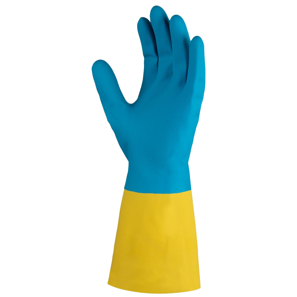 JNE711/L Перчатки JETA Safety неопреновые с хлопковым напылением изнутри желто-голубые размер L, пара