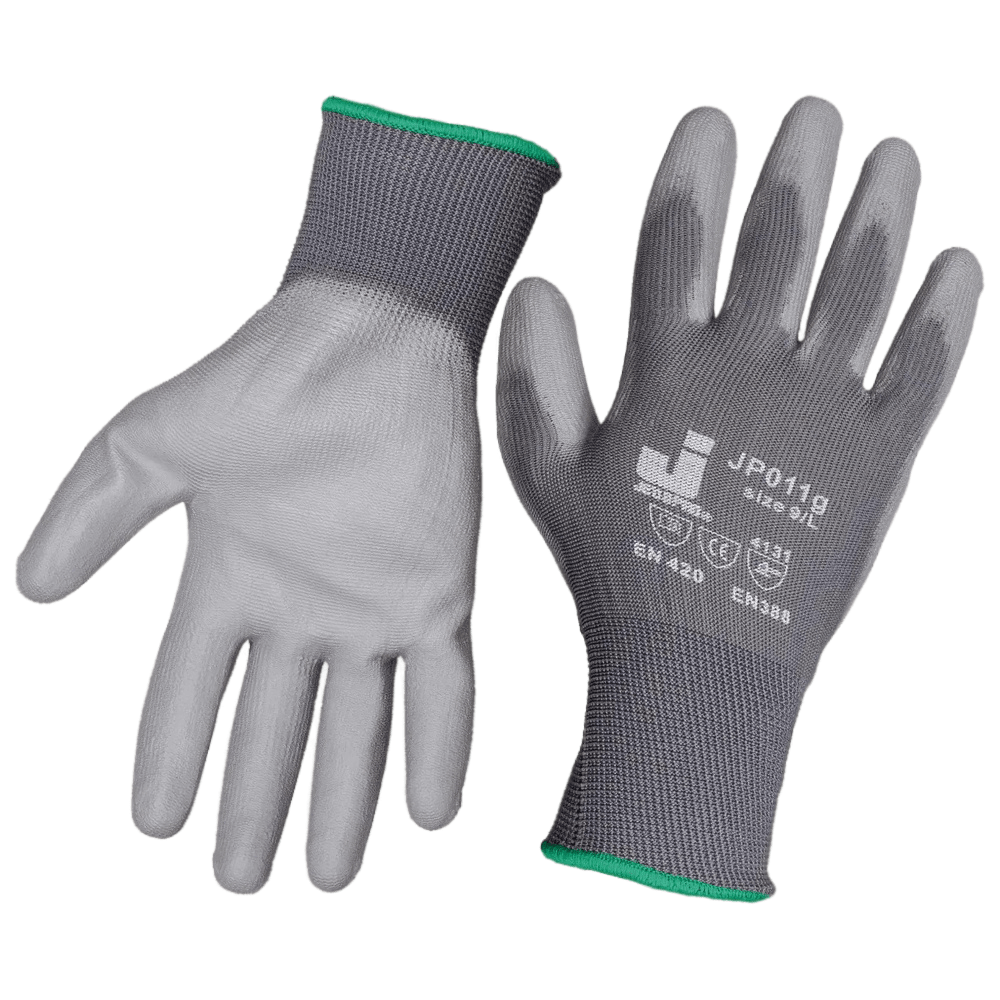 JP011g/M Перчатки JETA Safety с полиуретановым покрытием, серые, размер M, 1 пара
