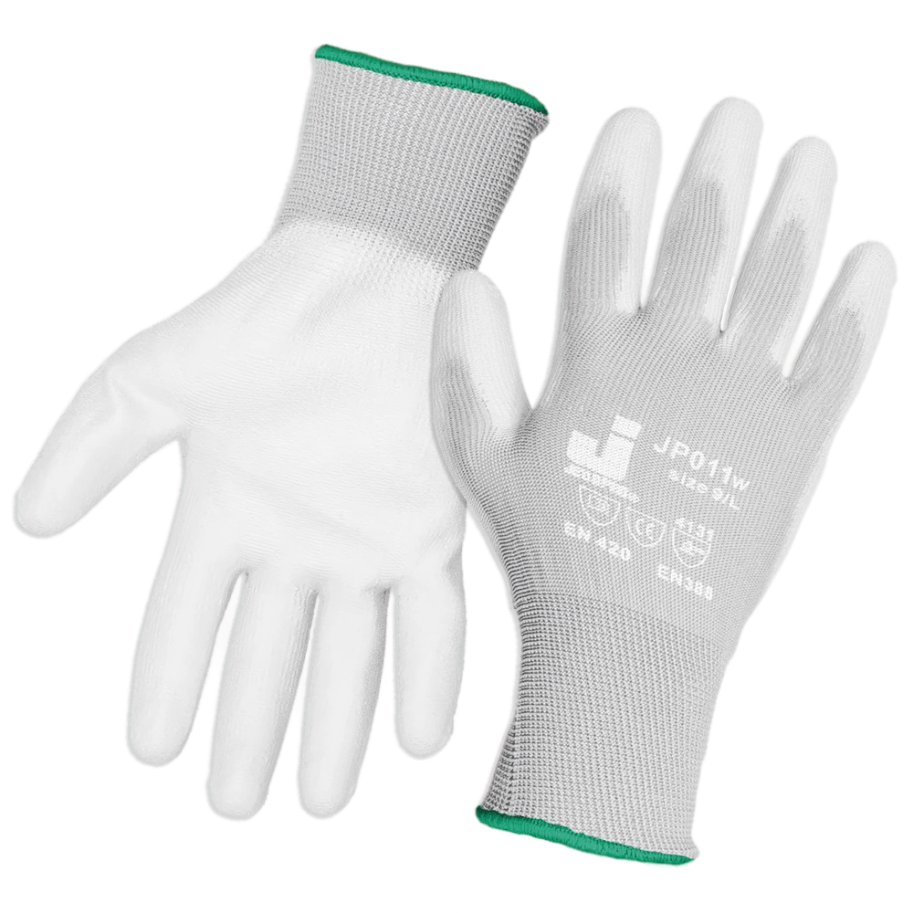 JP011w/L Перчатки JETA Safety с полиуретановым покрытием белые, размер L