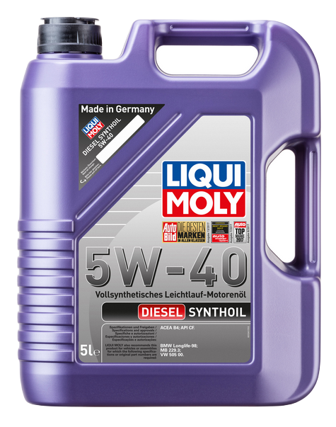 Liqui Moly 1927 масло моторное Diesel Synthoil 5w40 CF синтетическое 5л