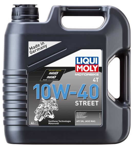Liqui Moly 7512 масло моторное Motorbike 4T Street 10w40 SN синтетическое 4л