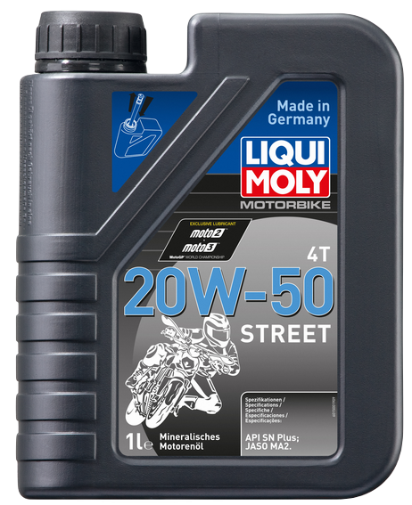 Liqui Moly 7632 масло моторное для 4-тактных мотоциклов Motorbike 4T Street 20w50 SN минеральное 1л