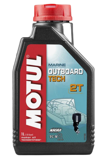 MOTUL 102789 масло моторное Outboard TECH 2Т TC-W3 полусинтетическое для 2Т подвесных лодочных моторов 1л