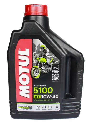 MOTUL 104067 масло моторное 5100 4Т(MA2) 10W40 SM/SL полусинтетическое для 4Т мотоциклов 2л