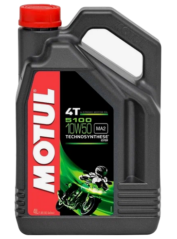 MOTUL 104076 масло моторное 5100 4Т (MA2) 10W50 полусинтетическое для 4Т мотоциклов 4л