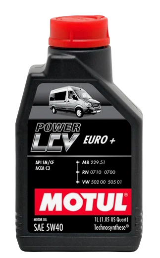 MOTUL масло моторное Power LCV EURO+ 5w40 SN/CF C3 полусинтетическое 1л (для лёгкой коммерческой техники)