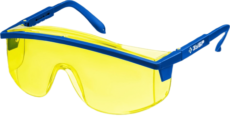 Очки защитные ЗУБР ПРОТОН желтые, открытого типа, линза увеличенного размера (110482)