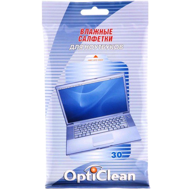 Салфетки влажные OC-48213 OPTI CLEAN для ноутбуков (20х15см) (30шт) АВАНГАРД