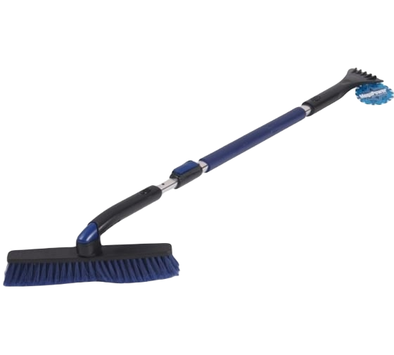 Щетка M-71013BL для снега телескопическая поворотная со съемным скребком и мягкой ручкой 102-137см BLUE MEGAPOWER