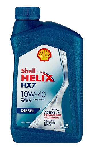 SHELL масло моторное Helix Diesel HX7 CF, A3/B4+OEMs SAE 10W40 полусинтетическое 1л