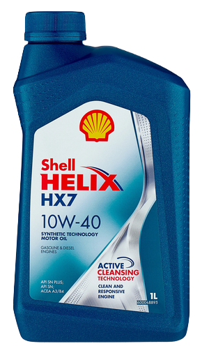 SHELL масло моторное Helix HX7 SN/CF A3/B4 SAE 10W40 полусинтетическое 1л