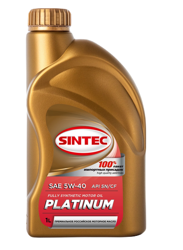 SINTEC 600138 масло мот. PLATINUM SAE 5W40 API SN/CF, ACEA A3/B4 1л 1л