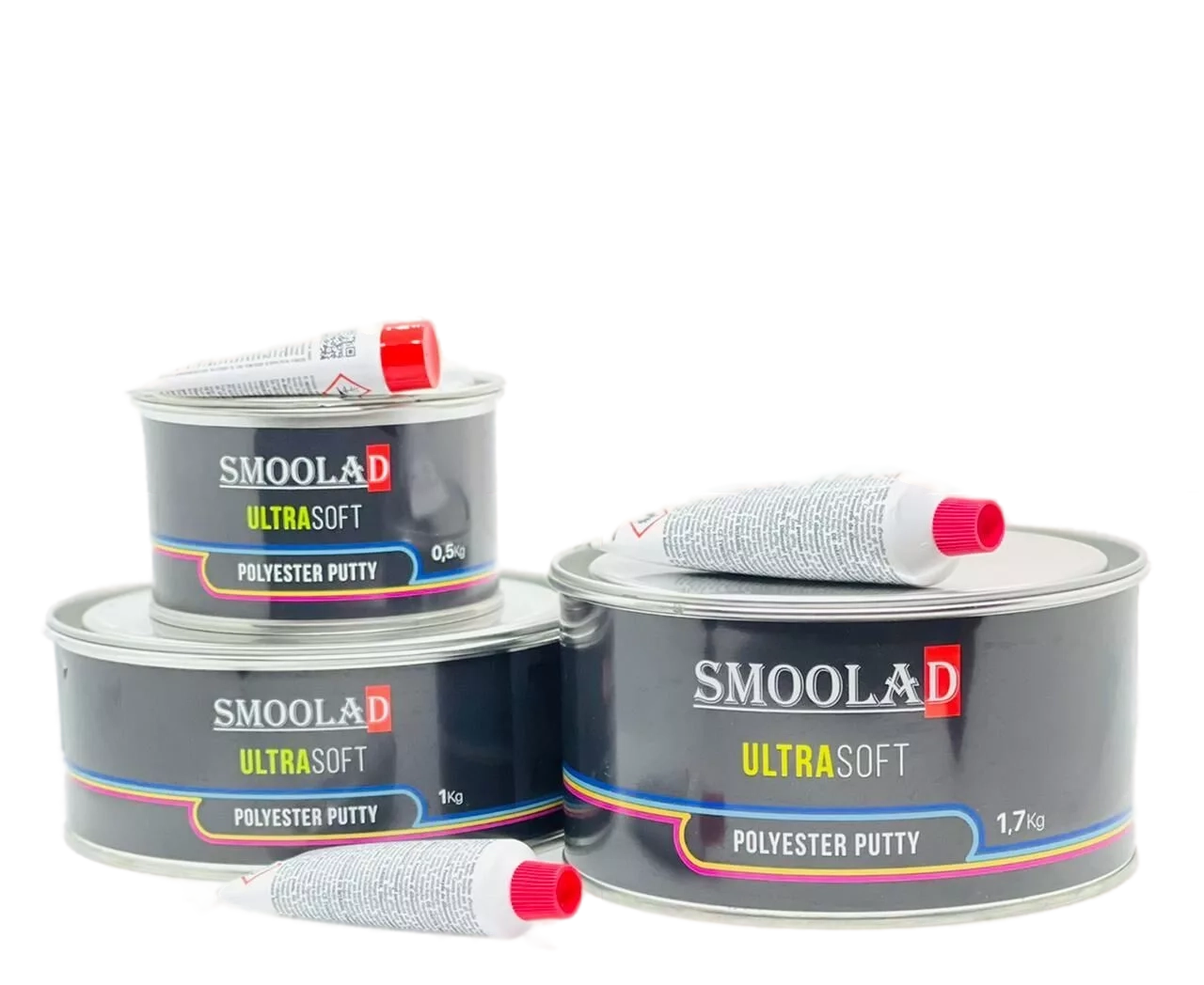SMOOLAD BLACK Шпатлевка мягкая ULTRASOFT 1,0 кг с  отвердителем