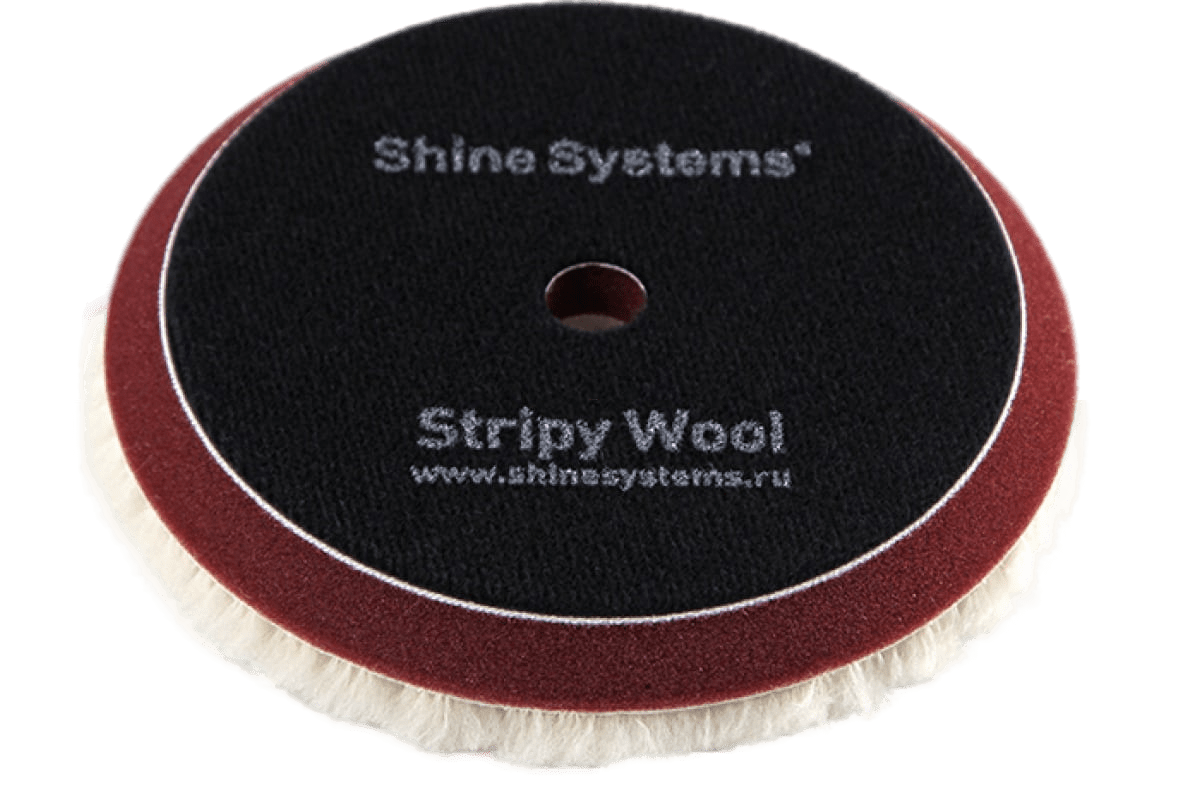 SS541 Shine Systems Stripy Wool Pad - полировальный круг из стриженого меха, 155 мм
