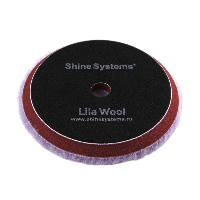 SS566 Shine Systems Lila Wool Pad - полировальный круг из лилового меха, 155 мм